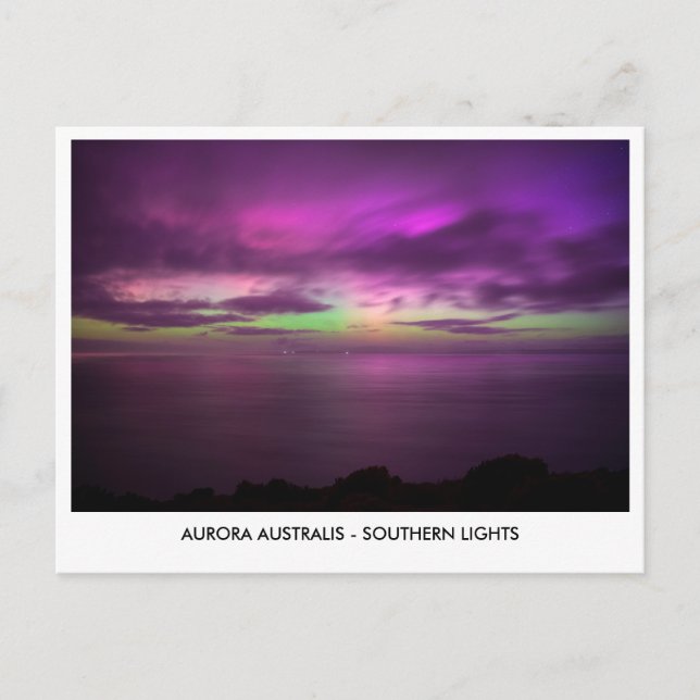 Carte Postale Aurora Australis - Southern Lights Night Sky (Devant)