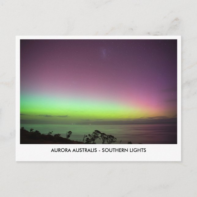 Carte Postale Aurora Australis - Southern Lights Night Sky (Devant)