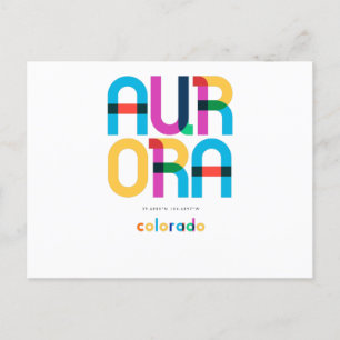 Carte Postale Aurora Colorado Mid Century, Pop Art,