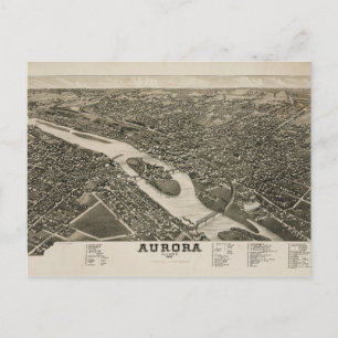 Carte Postale Aurora, Illinois (1882)