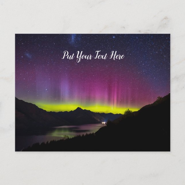 Carte Postale Aurora Nouvelle-Zélande | Queenstown NZ | Voie Lac (Devant)