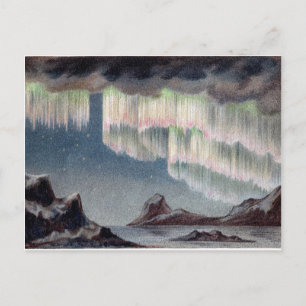 Carte Postale Aurora vintage Borealis - Lumières du Nord