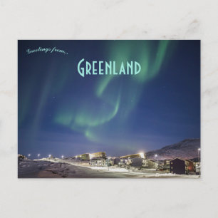 Carte Postale Aurore boréale au-dessus de Nuuk Groenland