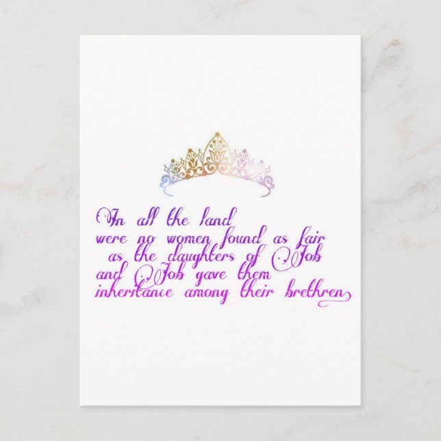 Carte Postale Aussi juste que les filles de Job (Devant)