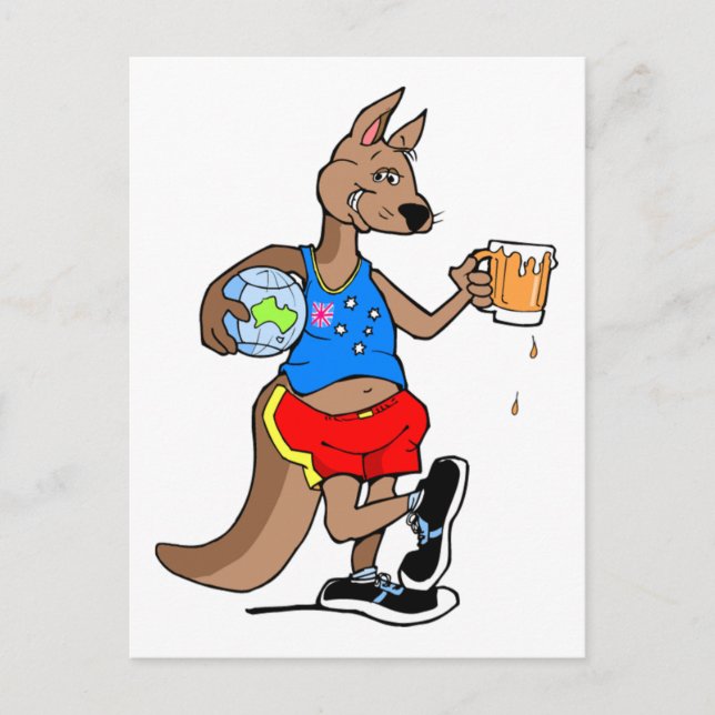 Carte Postale aussie kangourou (Devant)