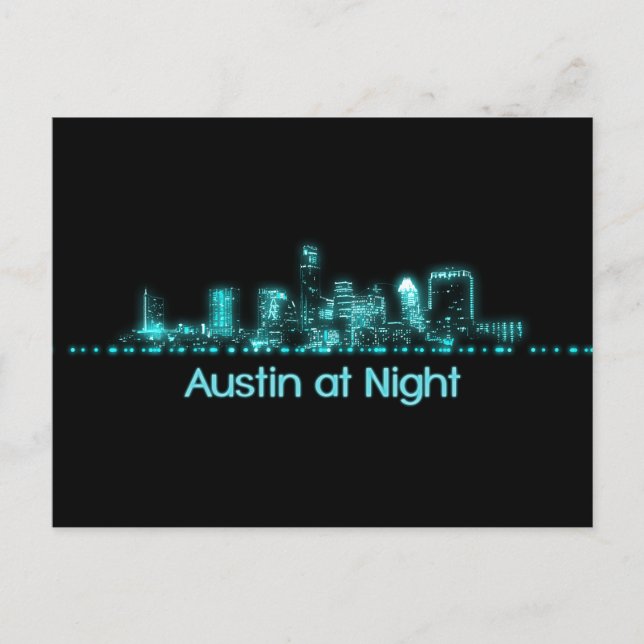 Carte Postale Austin Skyline (Devant)