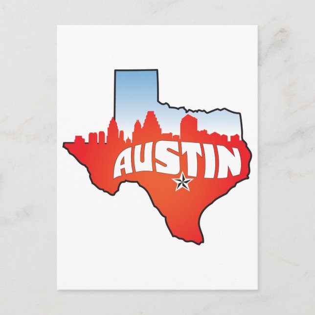 Carte Postale Austin Texas Cityscape (Devant)