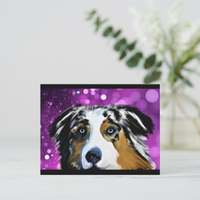 CARTE POSTALE AUSTRALAN SHEPHERD (Debout devant)