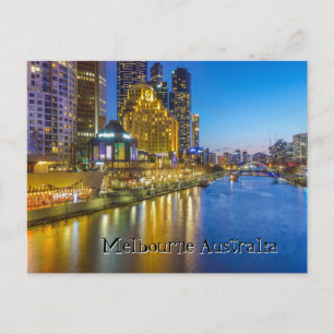 Carte Postale Australie Melbourne nuit heure heure rivière image