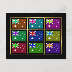 Carte postale Australie Multihue Flags