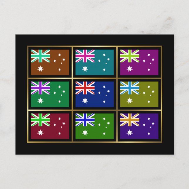 Carte postale Australie Multihue Flags (Devant)