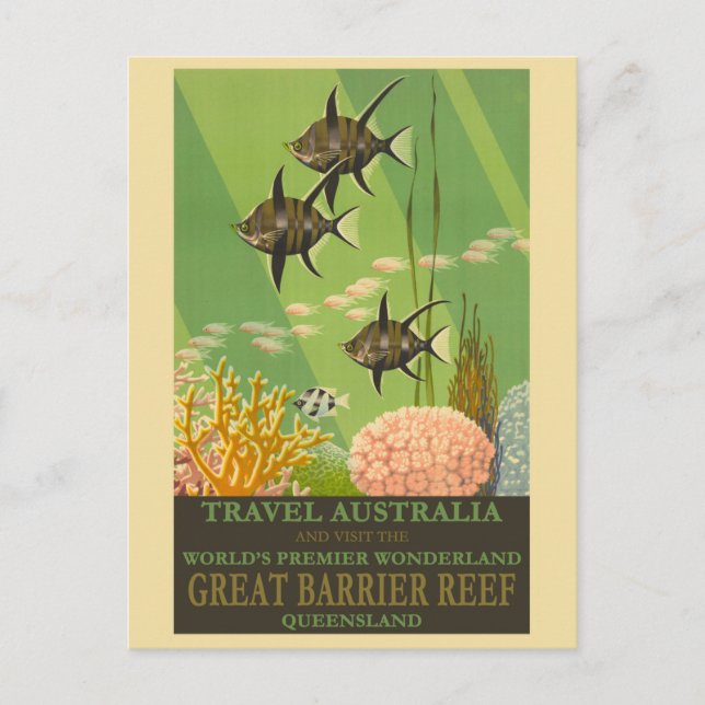 Carte Postale Australie Queensland, Grande Barrière de corail Vo (Devant)