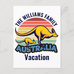 Carte Postale Australie Voyage Cute Kangaroo Sunset Custom
