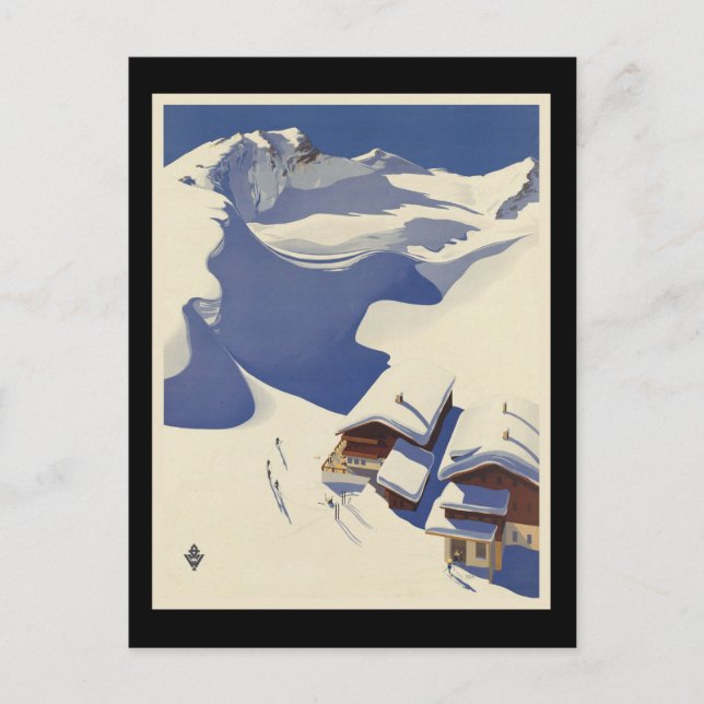 Carte Postale Austria Ski lodge dans les Alpes (Devant)