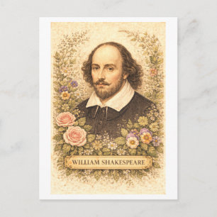 Carte Postale Auteur de style vintage William Shakespeare