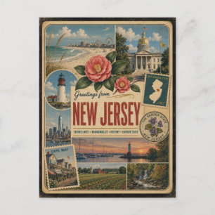 Carte postale authentique de style vintage du New 