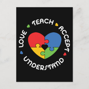Carte Postale Autisme Enseignant Accepter Comprendre l'amour