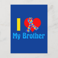 Autisme Soeur J'Aime Mon Frère Blue Sensibilisatio