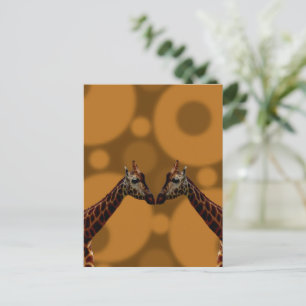 Carte Postale Auto-réflexion Giraffe,