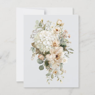 Carte Postale Autocollant Compositions Florales en Ivoire – Élég
