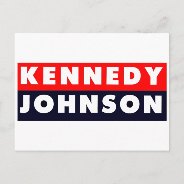 Carte Postale Autocollant Kennedy Johnson Bumper 1960 (Devant)