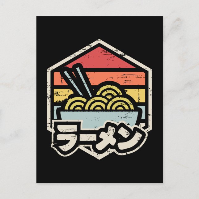 Carte Postale Autocollant rond classique Ramen Badge Rétro (Devant)