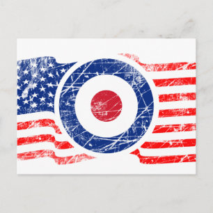 Carte Postale Autocollant rond USA Target Scooter