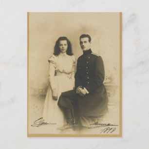 Carte Postale AUTOGRAPHIES Michael & Olga Romanov - Russie