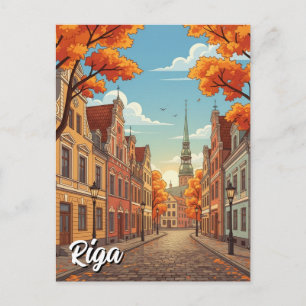 Carte Postale Automne à Riga Lettonie Voyage