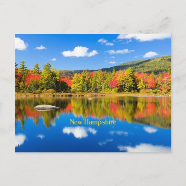 Carte Postale Automne au bord du lac, New Hampshire, (Devant)