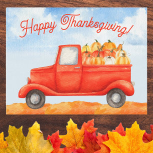 Carte Postale Automne Automne Récolte Camion Thanksgiving Busine
