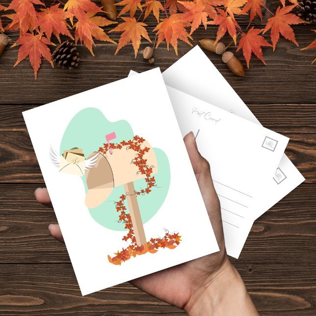 Carte postale Automne Boîte aux lettres (Créateur téléchargé)