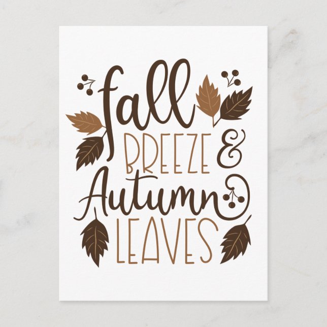 Carte Postale Automne Breeze Feuilles d'automne (Devant)