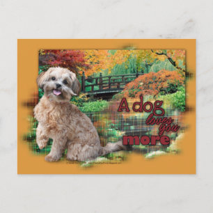 Carte Postale Automne - Chien vous aime plus - Shihpoo - Maggie