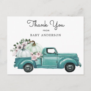 Carte Postale Automne Citrouille Conduite De Camion Par Baby sho