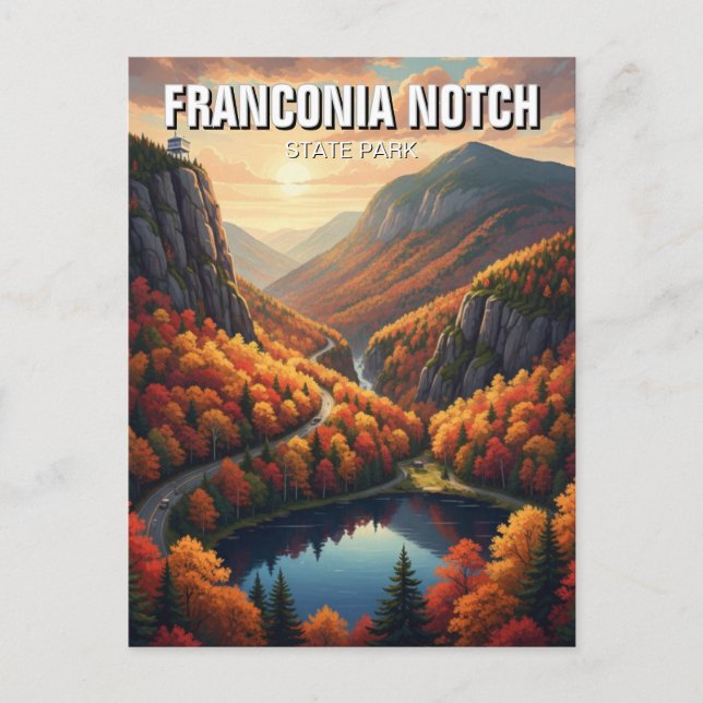 Carte Postale Automne en Franconia Notch State Park Travel (Devant)