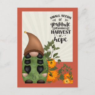 Carte Postale Automne La récolte d'automne Gratitude Gnome
