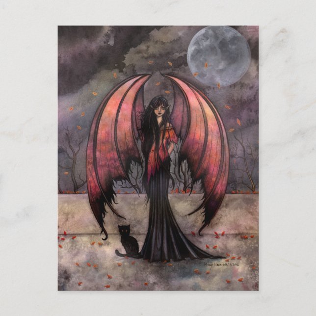 Carte Postale Automne Mystique Imaginaire gothique Fairy Art Car (Devant)