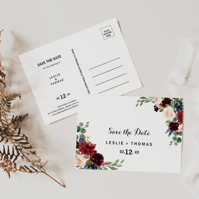 Carte Postale Automne Rustique Dazzling Bourgogne Enregistrer la (Créateur téléchargé)