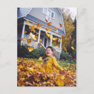 Carte Postale Automne Se souvenir quand les feuilles jouaient