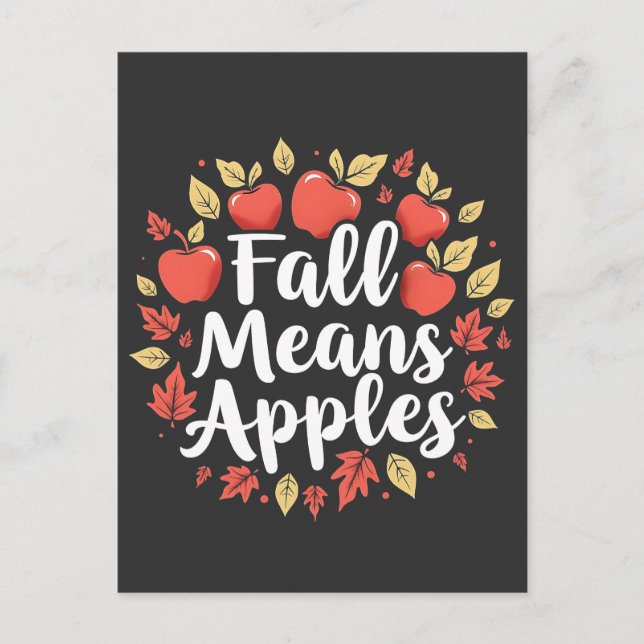 Carte Postale Automne signifie la saison de cueillette des pomme (Devant)