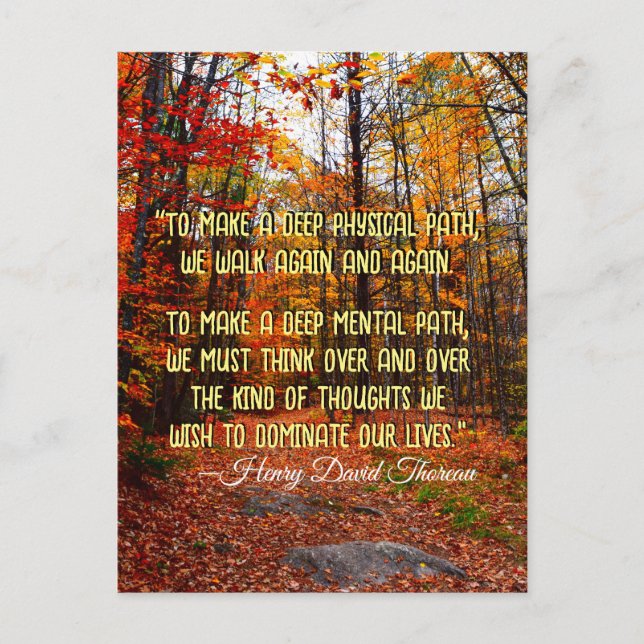 Carte Postale Automne Woods New Hampshire Citation Motivationnel (Devant)