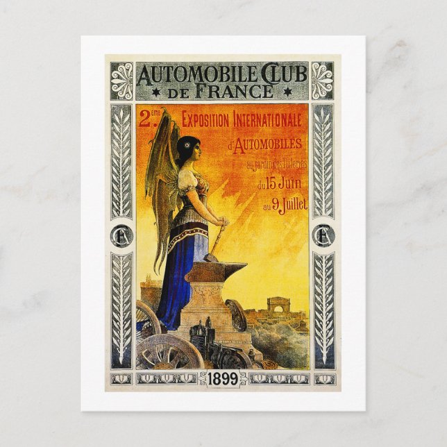 Carte Postale Automobile Club de France 1899 (Devant)