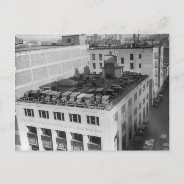 Carte Postale Automobiles Sur Buick Building (Devant)