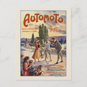 Carte Postale Automoto St. Etienne Poster vintage 1905