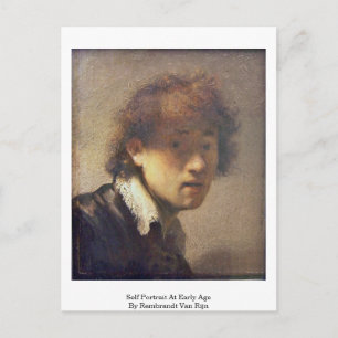 Carte Postale Autoportrait À L'Âge Précoce Par Rembrandt Van Rij