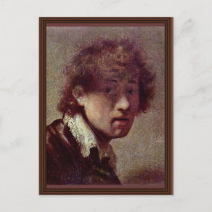 Carte Postale Autoportrait À Un Jeune Âge. Par Rembrandt Van