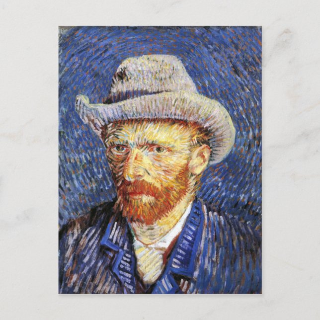 Carte Postale Autoportrait avec Grey Felt Casquette, Vincent Van (Devant)