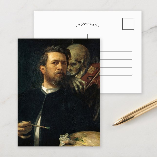 Carte Postale Autoportrait avec la Mort jouant du violon | Arnol (Créateur téléchargé)