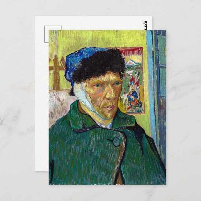 Carte Postale Autoportrait avec oreille déchaînée | Van Gogh | (Devant / Derrière)